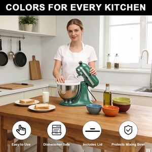 Revêtements de bol en silicone pour batteur sur socle <span class=keywords><strong>KitchenAid</strong></span> avec couvercles - Non toxiques, compatibles lave-vaisselle, réutilisables pour la pâtisserie et la cuisine - Product Image 4