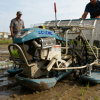 Transplanteuse de riz CNCMC TRT-6L à 6 rangs, 4 roues motrices, autopropulsée, haute clarté au sol, pour la plantation de riz en rizière - À vendre