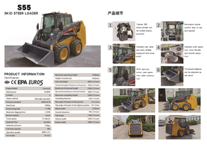 900kg Charge nominale S55 Middle Skid Steer Loader avec CE et <span class=keywords><strong>Euro</strong></span> V Vente à chaud sur les marchés européens et américains - Product Image 6