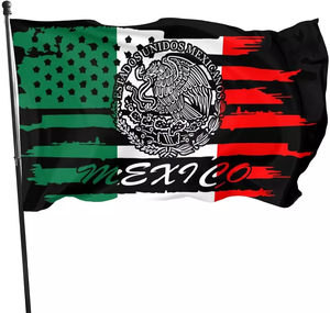 Nouveau design, <span class=keywords><strong>drapeau</strong></span> et bannière mexicaine en polyester 100D, <span class=keywords><strong>noir</strong></span>, 3x5 pieds - Product Image 4