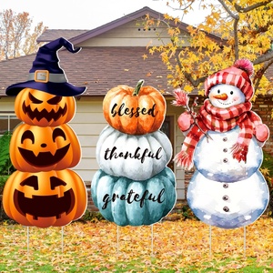 Piquet de signalisation extérieur en PP pour décoration de jardin, pour les fêtes de Thanksgiving, d'automne, d'Halloween et de Noël, et pour les événements extérieurs, avec découpe personnalisée - Product Image 4