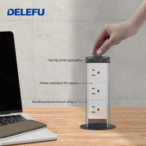 DELEFU Enchufe de oficina y cocina empotrado en mesa, encimera, gabinete, isla o escritorio con barra de alimentación invisible USB - Product Image 4