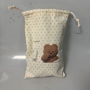 Custom Logo Multi Sizes Durable Recyclable Screen Printed Toothbrush <b>Pouches</b> for Travel <b>Drawstring</b> Canvas Laundry Brush Bags - Product Image 4