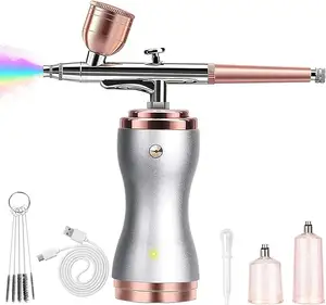 Diy Decor Hernieuwbare 30psi Luchtborstel Geweer Cake Kapper Nail Art Draagbare Draadloze Airbrush Kit Met Compressor