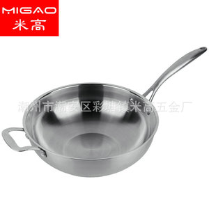 Migao Triple Layer Stainless Steel Wok Non Stick Smokeless Healthy Cooking Frying Pan - Product Image 3