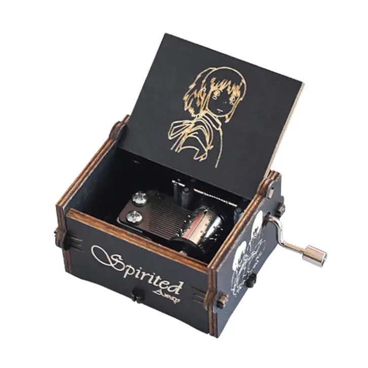 Best Selling spirit away hand cranked wooden music box for girlfriend