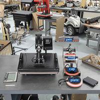 8-in-1 365mm Halbautomatische T-Shirt-Heißpresse Neue Flachbett-Druckmaschine Sublimations-Schneideplotter Vinylmaschine 110V/220V 1