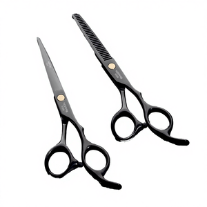 Juego de Tijeras de Peluquería Profesional, Personalizable, para Diestros, Acero Inoxidable, 30 Dientes, Color Negro, para Cortar el Cabello - Product Image 4