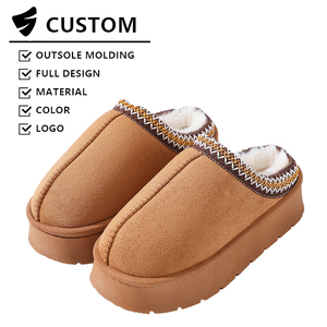 Chaussons en laine pour femmes, fabriqués sur mesure par l'usine, style ethnique rétro, doublés de laine, chaussons tendance, bottes antidérapantes d'intérieur - Product Image 6