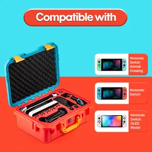 DEVASO حافظة حمل صلبة مضادة للماء وحدة ألعاب محمولة حقيبة تخزين ل Nintendo Switch / Switch OLED إكسسوارات ألعاب