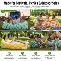 Canapé gonflable pour festivals de musique, camping en plein air, pique-nique, canapé portable