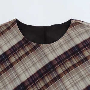 Vestidos de Moda para Mujer, Elegantes y Largos, de Tela a Cuadros con Mangas Largas de Seda - Product Image 3