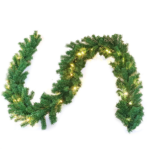 <span class=keywords><strong>Guirlande</strong></span> <span class=keywords><strong>de</strong></span> <span class=keywords><strong>sapin</strong></span> artificielle verte avec lumières LED, feuilles vertes, décoration <span class=keywords><strong>de</strong></span> Noël, IP44, alimentée par batterie rechargeable, décoration extérieure - Product Image 4