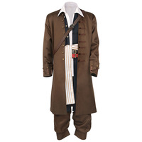 Costume de pirate Jack Sparrow pour homme adulte, costume médiéval Renaissance pour homme, veste de cosplay de pirate