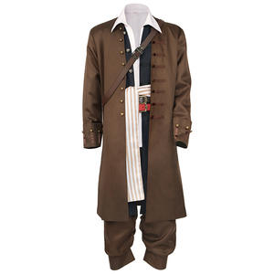Costume da <span class=keywords><strong>Pirata</strong></span> <span class=keywords><strong>Jack</strong></span> Sparrow per Uomo Adulto, Abbigliamento Medievale Rinascimentale, Giacca per Cosplay da <span class=keywords><strong>Pirata</strong></span> - Product Image 2