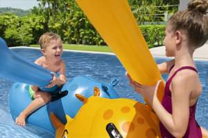 Piscine <span class=keywords><strong>gonflable</strong></span> pour enfants <span class=keywords><strong>Bestway</strong></span> 41522 Rhino Rumble 2 places en PVC avec flotteur à roulettes, à partir <span class=keywords><strong>de</strong></span> 3 ans, capacité 45 kg - Product Image 2