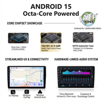 SL32 Octa-Core 13 Inch Multimedia Stereo Android 15 Audio Radio Layar Sentuh 2.5D Navigasi Mobil Auto Carplay 4G Wifi GPS