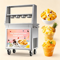 Máquina comercial asequible de gran escala para freír hielo y hacer yogur con acero inoxidable para la venta de frutas y leche en puestos al aire libre