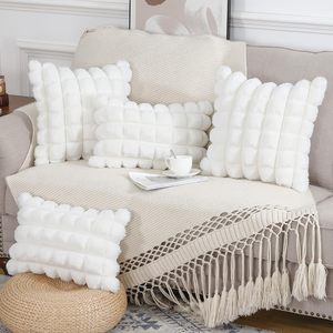 Housse de <span class=keywords><strong>coussin</strong></span> en fausse fourrure pelucheuse, housse de <span class=keywords><strong>coussin</strong></span> décorative douce pour canapé, chambre à coucher, <span class=keywords><strong>blanc</strong></span> crème - Product Image 1