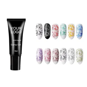 Professional nail gel supplier 32 colors stamp gel non-toxic nail art stamping painting gel with low MOQ & customized label