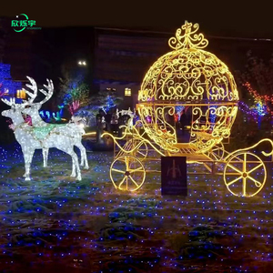 Decorazione <span class=keywords><strong>LED</strong></span> Gigante per Esterni: Slitta con Renne, Scultura 3D Luminosa per Eventi Natalizi Commerciali - Product Image 5