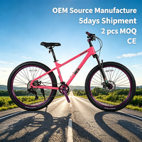 Vélo de montagne tout-terrain pour adulte, personnalisé en usine, avec 8 vitesses, cadre rigide, pour hommes, faible MOQ, livraison rapide