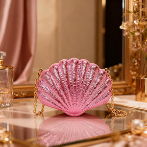 กระเป๋าคลัทช์แวววาวสีลูกกวาดสุดหรูสำหรับผู้หญิงกระเป๋าถืออะคริลิคน่ารักรูปทรงเปลือกหอยแปลกใหม่น่ารักประดับเลื่อมงานแต่งปาร์ตี้ตอนเย็น - Product Image 6