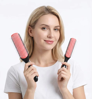 Brosse démêlante BLISSLIFE personnalisable avec logo, 9 rangées de dents de peigne, pour salon de coiffure, brosse à cheveux bouclés