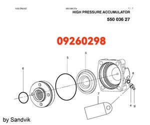 Diafragma HNBR SANDVIK Número de Pieza 09260298 para Perforadoras de Roca Hfx5t <span class=keywords><strong>Hl1000</strong></span> - Product Image 6