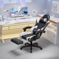 Chaise de jeu PC ergonomique inclinable en cuir de haute qualité, confortable, moderne, pivotante et économique pour bureau et ordinateur