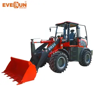 Suministro de fábrica china EVERUN, cargadora de ruedas de alta calidad ER25, cargadoras de ruedas compactas de granja de 2,5 toneladas