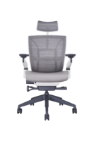 Nouvelle Chaise de Bureau 2026 au Design Moderne, Dossier Haut en Maille, Revêtement Blanc, avec Base Pivotante en Aluminium et Réglage de l'Angle d'Inclinaison (Normal et Frontal)