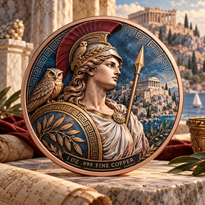 Monedas de Cobre Fino 999 de 1oz Personalizadas, con Diseño de la Antigua Civilización <span class=keywords><strong>Griega</strong></span>, Efecto 3D, Impresión UV a Doble Cara, Moneda Conmemorativa, Artesanía en Metal, Recuerdo - Product Image 3