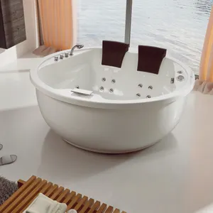 环保浴缸制造商圆形独立式浴室浴缸漩涡喷射水下按摩浴缸浴缸出售