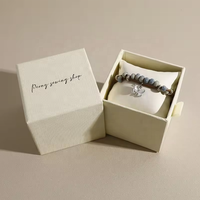 Boîte de rangement pour bijoux en carton avec logo personnalisé, doublure en papier, boîte à montre, coussin, emballage cadeau pour montre, bracelet, jonc