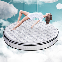 Matelas rond de luxe en mousse à ressorts ensachés, hypoallergénique, en tissu tricoté, taille King, 88 cm, coupé en 2, pour chambre à coucher