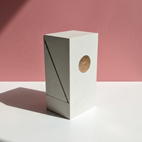 Boîte cadeau de parfum haut de gamme à double porte ouvrante, aimantée, luxe, blanche unie, pour flacon de 30 ml et 50 ml