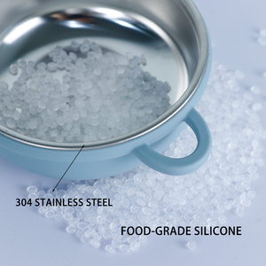 Tazón Infantil de Acero Inoxidable 304 con Revestimiento de Silicona |   Tazón de succión anti-escaldaduras de doble asa para pasta de arroz y alimentación <span class=keywords><strong>BLW</strong></span> - Product Image 4