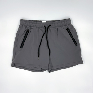 Quick Dry Mesh Inside 2 Layer Zipper Pockets Solid Gym Running Men <strong>Shorts</strong> - Product Image 1