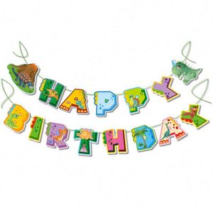 ชุดตกแต่งสำหรับปาร์ตี้วันเกิดเด็กๆธีมไดโนเสาร์ลูกโป่งป่าชุดท็อปเปอร์เค้กแบนเนอร์สำหรับคริสต์มาสและปาร์ตี้ซาฟารีเสียงคำราม - Product Image 2