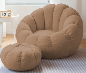Poltrona Lounge di Lusso in Tessuto di Lana e Velluto Stile Nordico Moderno, Poltrona <span class=keywords><strong>a</strong></span> <span class=keywords><strong>Sacco</strong></span> Ergonomica per Ufficio e Casa, Divano Singolo per Soggiorno - Product Image 6