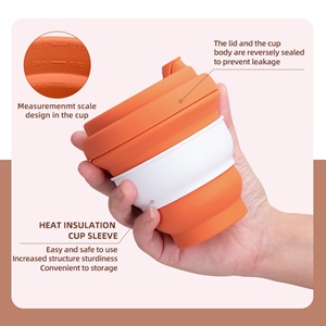 Gobelet à eau en silicone réutilisable et écologique, pliable, 350 ml, best-seller, pour les voyages et les activités de plein air - Product Image 6