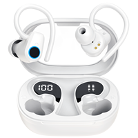 Huien Écouteurs sans fil 6 heures Bluetooth 5.3 Casque Sport 2025 Écouteurs Bluetooth Stéréo Basse Profonde Sur Oreillette avec crochets d'oreille