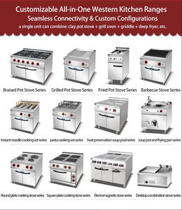 Cuisinières <span class=keywords><strong>de</strong></span> <span class=keywords><strong>cuisine</strong></span> occidentale tout-en-un personnalisables, combinaison <span class=keywords><strong>de</strong></span> <span class=keywords><strong>cuisson</strong></span> au gaz/électrique multifonctionnelle pour les écoles, les hôtels, les restaurants - Product Image 6