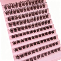 Emballage individuel de cils en gros, cils en éventail DIY avec volume moelleux et léger, épaisseur 0,07 mm, faux cils en grappe