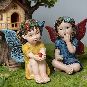 Statuette di Fate e <span class=keywords><strong>Angioletti</strong></span> in Resina per Giardino, Fatte a Mano e Dipinte su Misura, per Vendita all'Ingrosso - Product Image 4