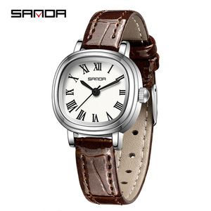 Montre à quartz pour femme SANDA 1137, élégante et tendance, or rose, minimaliste, chiffres romains, montre à quartz pour femme - Product Image 2