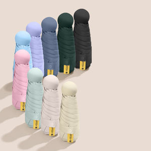 Paraguas pequeño de 5 pliegues de seis huesos para mujer, portátil para sol y lluvia, paraguas de regalo con patrón de diseño publicitario impreso - Product Image 2