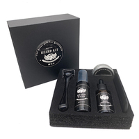 Ensemble de rouleaux de croissance de barbe de marque privée pour hommes OEM 100% produits de baume à l'huile de barbe naturelle Kit de toilettage de barbe