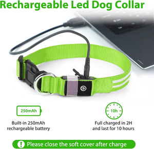 Collier pour chien en plastique LED en gros, rechargeable par USB, lumineux, écologique, haute durabilité pour la sécurité nocturne, chiens de petite/moyenne/grande taille - Product Image 6